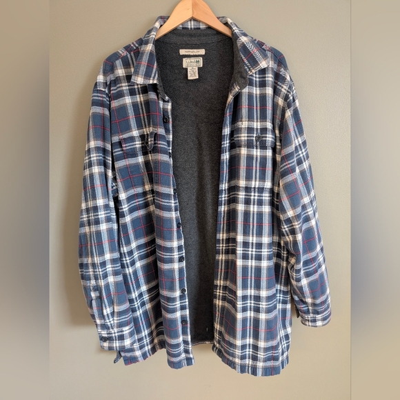 L.L. Bean Fleece Lined Flannel Shirt Jacket Shacket Size XXL - Picture 2 of 6